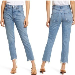 Agolde Riley chewed hem jeans